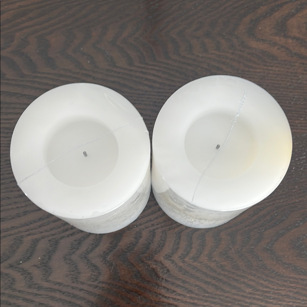 Elegant White Pillar Candle Duo